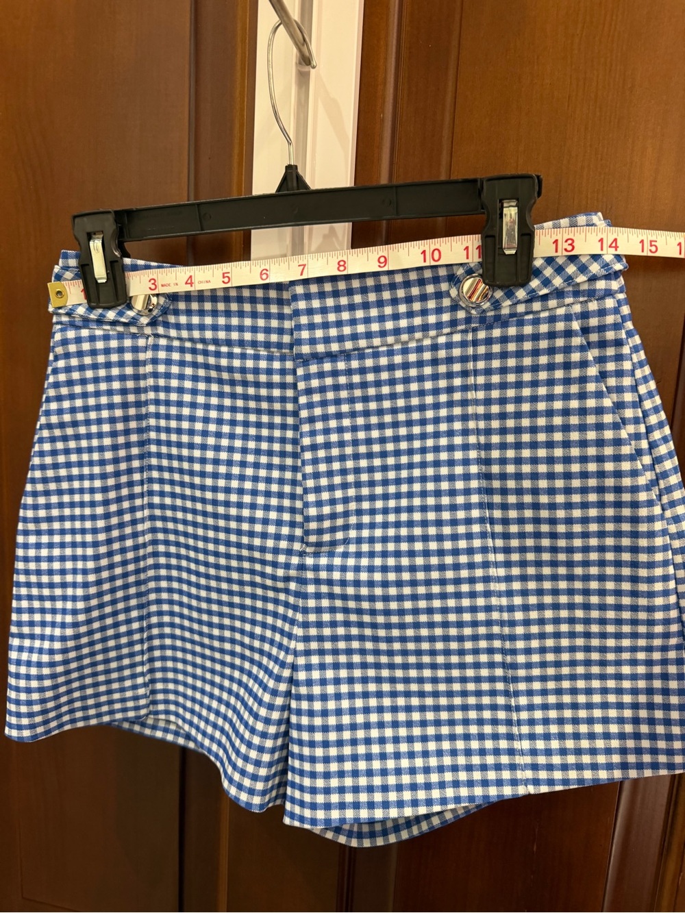 Blue Gingham High-Waist Shorts - Picture 8 of 8